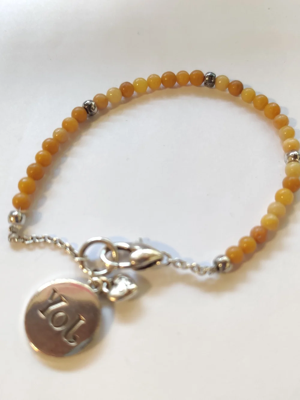 Brighton JOY Charm Beaded Bracelet - Yellow Beads